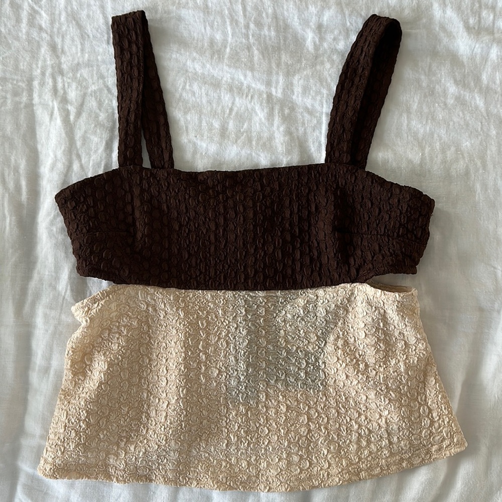 South Moon Under Brown and Cream Top